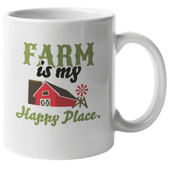 Farm Is My Happy Place. Cute Coffee & Tea Gift Mug (11oz)