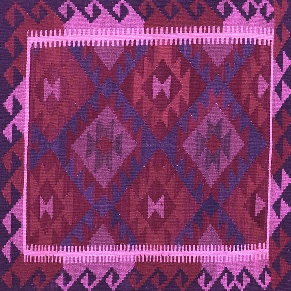 Ahgly Company Indoor Square Oriental Purple Traditional Area Rugs, 6' Square