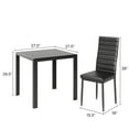 thumbnail image 3 of Aiho Modern Dining Table Sets with PU Leather Chairs for2 For Home, Kitchen, Living Room, Restaurant, Small Space , Black, 3 of 6