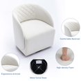 thumbnail image 3 of Aukfa Upholstered Accent Chair, Swivel Barrel Chair for Bedroom Living Room, Velvet - White, 3 of 8