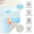 thumbnail image 3 of Yayeee Bath Rug for Bathroom Floor Non Slip Rectangle Fluffy Soft Absorbent Mat, 16"x24", Light Blue Stripes, 3 of 7