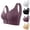 12# Light Purple, variant on Front Closure Bras for Older Women Gathering Plush Size Bras Thin Cup Wireless Bras Full Coverage T-Shirt Bralettes White 58