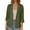 Army Green 13, variant on Karymi Rain Coats for Women Solid Linen Blend 3/4 Rolled Sleeve Blazer Jacket, Lapel Three Button Open Front Casual Suit Coat with Patch Side Pockets Rain Coats for Women