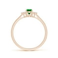 thumbnail image 2 of Angara Natural 0.35 Ct. Emerald with Diamond Classic Ring in 14K Rose Gold for Women (Ring Size: 12), 2 of 11