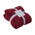 thumbnail image 2 of Blanket Polyester Blanket Flannel Blanket 100X150Cm Burgundy Color, 2 of 7