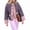 Deep Purple, variant on Jackets for Women Cropped Light-Weight Quilted Puffer Long Sleeves Jacket Colorblock Coat Biker Jacket Brown M