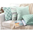thumbnail image 6 of Set of 4 Throw Pillow Covers Mint Moroccan Green Quatrefoil Gray Watercolour Stripes Arrows Generic Solid Decorative Bedroom Pillow Cases Home Decor Square 18x18 Inches Pillowcases, 6 of 6