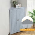 thumbnail image 7 of Spaco Bathroom Corner Storage Freestanding Floor Cabinet with Shutter Door-Gray, Bathroom Storage Cabinet for Entryway Storage, Home Office Furniture, 7 of 7
