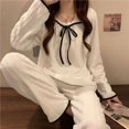 thumbnail image 2 of Coral Fleece Pajamas Sets for Women Autumn Winter Thick Warm Sweet Long Sleeve Sleepwear Nightgown Pijama Suit Mujer Homewear, 2 of 4