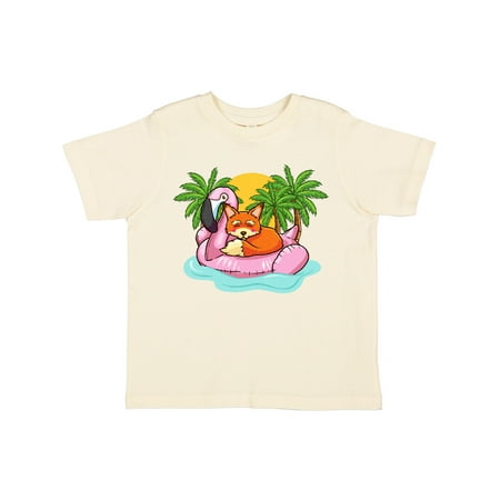 

Inktastic Fox Flamingo Tropical Beach Vacation Gift Toddler Boy or Toddler Girl T-Shirt