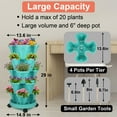 thumbnail image 5 of Strawberry Planter, 5 Tier Stackable Gaden Tower for Flowers, Vegetables, Grow Your Own Herb Garden Vertical Oasis of Vegetables and Succulents,Teal, 5 of 6