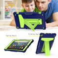thumbnail image 3 of Dteck for Amazon Kindle Fire HD 10 inch Tablet Case 9th Generation 2019 Release 7th Generation 2017 Release with Kickstand, Heavy Duty Hybrid Rugged Shockproof Case, Navy + Green, 3 of 4