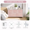 thumbnail image 4 of 5 Drawers Dresser, Storage Dresser Organizer with Drawers, Chest of Drawers, Dresser with Metal Frame and Wood Tabletop for Bedroom, Guest Room, Closet, Entryway, Nursery, Pink, 4 of 7