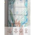 thumbnail image 6 of Summer Ocean Jellyfish Sheer Curtains 72 Inch Long 2 Panels, Nautical Colorful Sea Fish Coral Starfish Wood Grain Light Filtering Rod Pocket Curtains, Sheer Voile Drapes for Living Room, 52"x72", 6 of 8