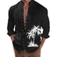 thumbnail image 1 of Camisas Hombre Manga Corta Camisa de manga larga con estampado 3D digital y cuello con botones sueltos para ocio en la playa para hombre (Black, XL), 1 of 4