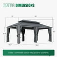 thumbnail image 3 of Clouddwell 12' x 20' Gazebo for Patio, Gazebo Pergola with Sloped Roof, Large Wall-Mounted Heavy Duty Awnings, for Deck, Patio and Backyard,Gray, 3 of 7