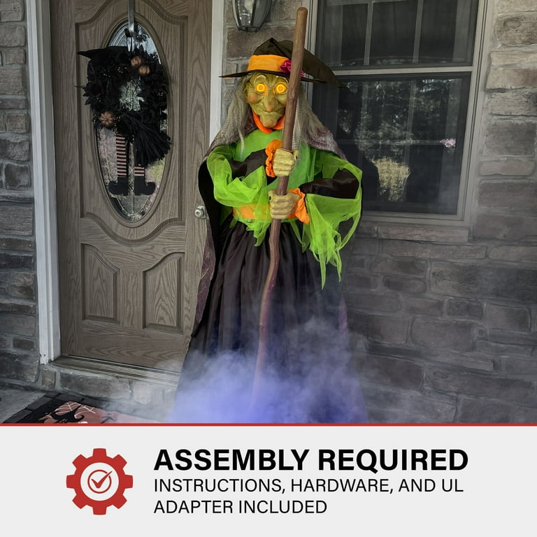 Haunted Hill Farm Witch Animatronic with Lights and Sound
