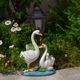 thumbnail image 6 of Solar Swan Garden Statue with Vintage Street Lamp Light, Resin Swan Decoy for Yard Decor, Solar Goose Statue Alternative, Swan Yard Decor for Garden Pond Patio, 6 of 9