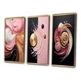 thumbnail image 3 of Designart "Whimsical Liquid Pink and Gold Art Glamorous Charm" Abstract Shapes Framed Wall Art Set Of 3 - Gold Transitional Frame Canvas Set For Living Room Decor, 3 of 6