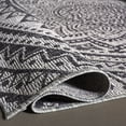 thumbnail image 6 of SAFAVIEH Courtyard Josiah Floral Medallion Indoor/Outdoor Runner Rug, Light Grey/Black, 2'3" x 8', 6 of 13