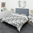 thumbnail image 3 of Designart 'Monochrome Geometric Pattern' Mid-Century Duvet Cover Set, 3 of 4