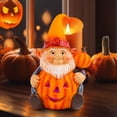 thumbnail image 4 of Adorno de resina luminoso de calabaza Goblin de Halloween | Figura decorativa de gnomo anciano | Decoración festiva de otoño | 14,5x10x7,5cm | Acento de escritorio ecológico, 4 of 5