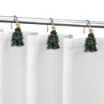 thumbnail image 5 of Sunlit Christmas Tree Decorative Shower Curtain Hooks with Star, Green Shower Curtain Rings, Resin, Xmas Theme Winter Holiday Bathroom Decoration, Set of 12, 5 of 6