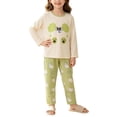 thumbnail image 2 of Mifsaly Girls Boys Cotton Pajama Set Graphic Long Sleeve Crewneck Sleepwear Tops and Long Pants Soft Comfortable Fall Winter Casual Indoor Clothes, 2 of 7