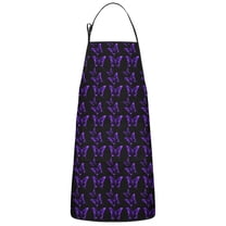 Purple Butterfly Pattern Apron-Garden Aprons for Women with Pockets-Cotton Linen Waterproof Kitchen Cooking Gardening Aprons Adjustable for Kitchen,Cooking,BBQ and Salon 33x27 Inch