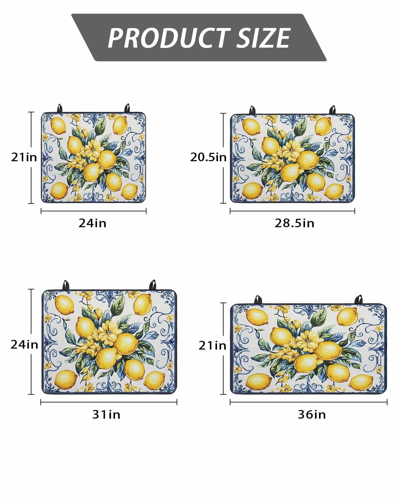 Stove Top Covers for Electric Stove, Yellow Lemon Glass Stovetop Cover Protector, Middle Century Blue Italian Textured Induction Cooktop Protector Oven Mat for Kitchen Countertop 24"x21"