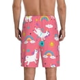 thumbnail image 3 of Gaeub Yoga Unicorn Printed Men's Short Pajama Pants, Lightweight Lounge & Sleep Bottoms Keep You Cool - 4X-Large, 3 of 9