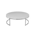 thumbnail image 3 of Pangea Home Riso Gloss Lacquer & High Polished Steel Metal Coffee Table in White, 3 of 4
