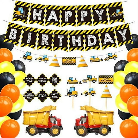 Snogisa Construction Birthday Party Supplies, construction themed party decorations,dump truck and tractor party set, Kids Birthday Party pack