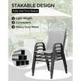 thumbnail image 3 of Yiwa Portable Folding Patio Dining Chairs, 4-Pack with Armrests, Metal Frame for Backyard, Outdoor Use(Only 4 Chairs), 3 of 7