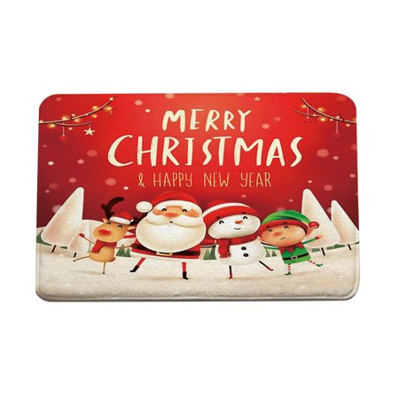 

muxika Christmas Cartoon Home Door Mat Absorbent Mat Living Room Kitchen Floor Mat Gift Clearance