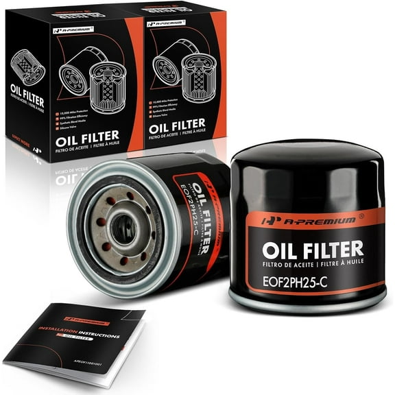 A-Premium 2-PC 10K Miles Protection Spin On Oil Filter Compatible with Buick Regal & Chevy C10 & GMC C15 & Jeep Cherokee SJ & Cadillac & Oldsmobile & Pontiac & AMC & International & Land Rover & Rover