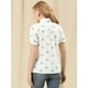 thumbnail image 5 of Allegra K Blusa de algodón con volantes en la parte superior y cuello vuelto para mujer blanco S, 5 of 6