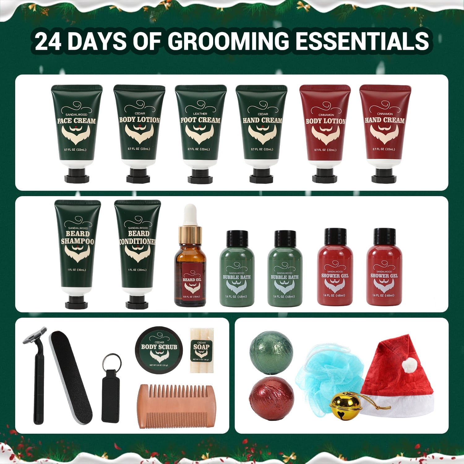 Rinse & Robust Beard Grooming Advent Calendar 2025 for Men Valentines Day Gift Sets