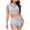 Light Blue, variant on Linfrsh Women's High Waisted Bikini Sets Sexy Two Piece Swimsuits Color Block Cheeky High Cut Bathing Suits Womens Bikini Set Light Blue,2XL
