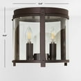 thumbnail image 4 of SAFAVIEH Binsor 12 in. Industrial 3-Light Orb Metal Mount Light with Cream Shade, 4 of 11