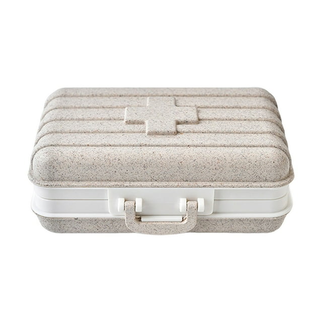 Harpily Organisation et Rangement de Garde-Manger Boîte de Rangement en Paille de Blé à Six Compartiments Boîte de Rangement Dégradable Boîte de Rangement Portable Mini Boîte de Rangement Portable