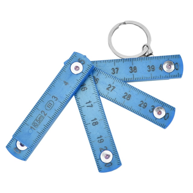 Folding Meter Ruler, Plastic Foldable Ruler, 2Pcs ABS Folding Ruler Portable 0.5m Foldable Ruler With Key Ring For Carpentry Laying Tiles