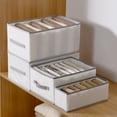 thumbnail image 3 of Pack of 3 Wardrobe Clothes Organiser,Clothes Storage Organiser Box for T-Shirt, Underwear, underpants,Shirts,Socks,Jeans, Trousers,Storage Boxes, Drawer Box in Wardrobe（White,M), 3 of 7