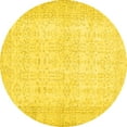 thumbnail image 1 of Ahgly Company Indoor Round Abstract Yellow Contemporary Area Rugs, 8' Round, 1 of 4