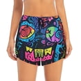 thumbnail image 2 of Rateoe Neon Graffiti Urban Art Printed 2 in 1 Women's Workout Shorts for Athletic Gym Running Shorts with Phone Pockets-XX-Large, 2 of 7