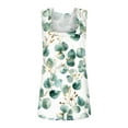 thumbnail image 4 of Women's Square Neck Floral Print Tank Top, Loose Fit Sleeveless Summer Blouse with Casual Chic Design,Green S, 4 of 5