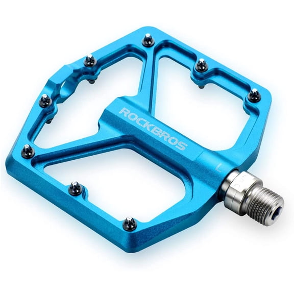 ROCKBROS Aluminum Flat Bike Pedals 9/16 Inch Sealed Bearing Lightweight Platform for MTB Road BMX Mountain
