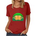 thumbnail image 1 of Blusa de mujer Oktoberfest Camiseta de cuello redondo Estampado de verano Jersey de manga corta Camiseta de mujer para hombre Tops Camisa Pompotops hfajkhk136099, 1 of 6