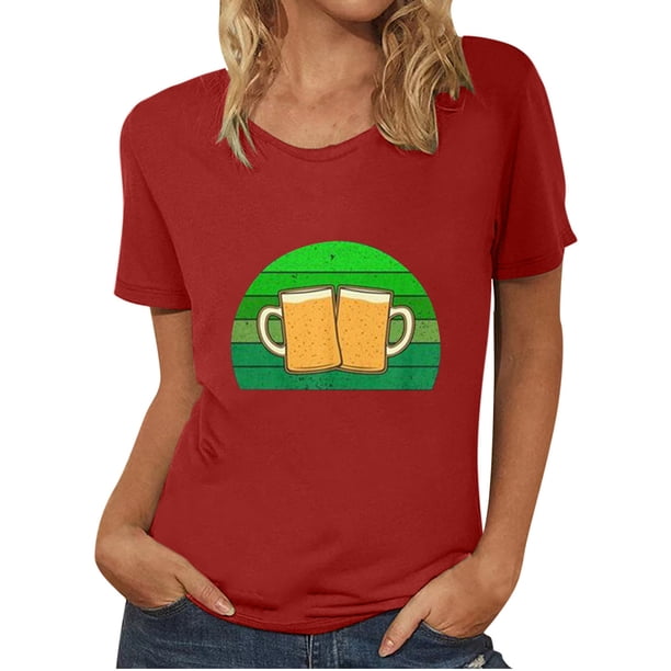 Blusa de mujer Oktoberfest Camiseta de cuello redondo Estampado de verano Jersey de manga corta Camiseta de mujer para hombre Tops Camisa Pompotops hfajkhk136097