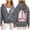Z&Dark Gray45, variant on Puliio Womens Full Zip Up Hoodie Loose Side Pockets Soft Graphic Print Sporty Sweatshirt